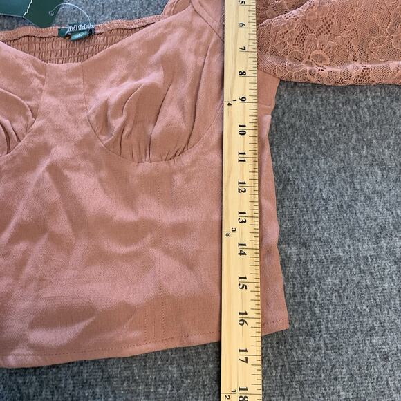 Wild Fable Top Small Juniors Crop Lace Blouse Sheer‎ Coquette Romantic S - Picture 6 of 6